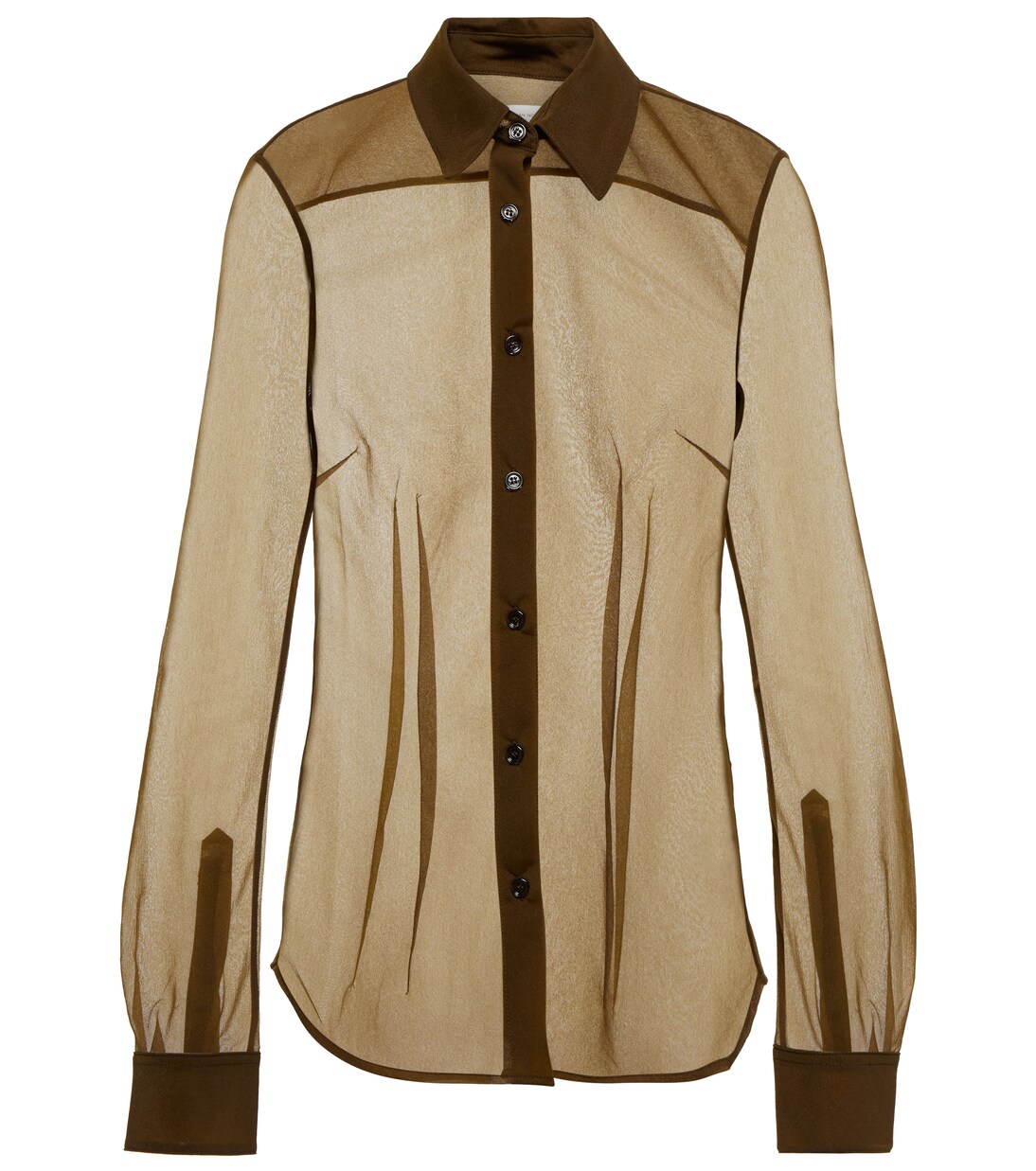 Semi-sheer shirt in green - Dries Van Noten | Mytheresa