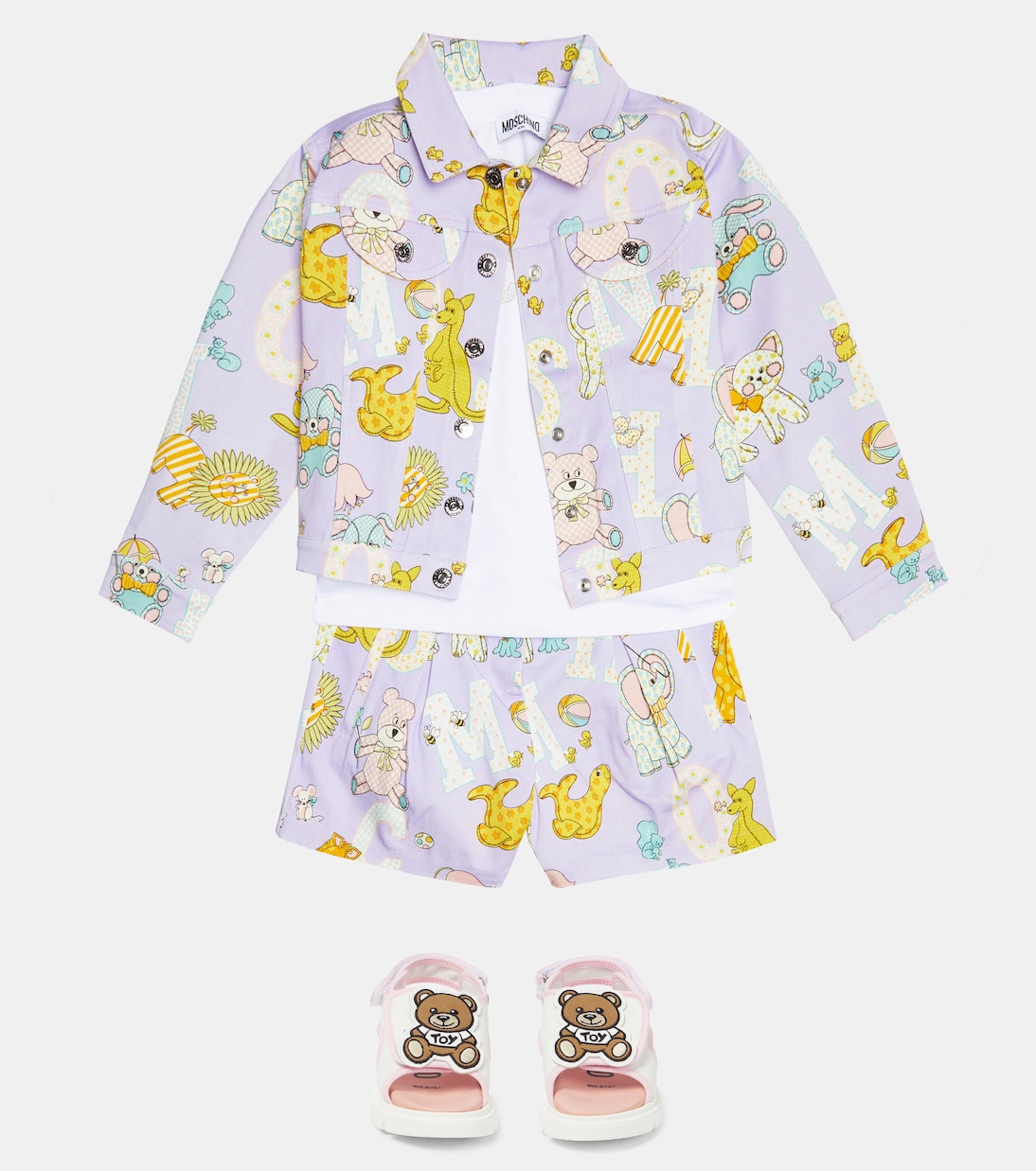 T-shirt en coton mélangé à logo | Moschino Kids