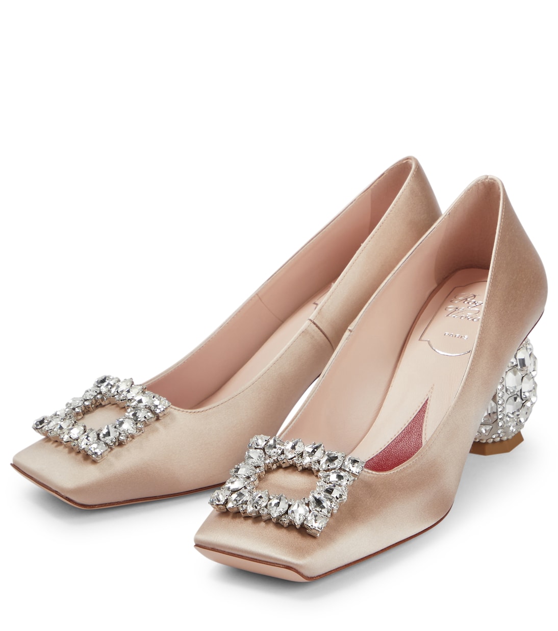 Escarpins en satin à cristaux | Roger Vivier