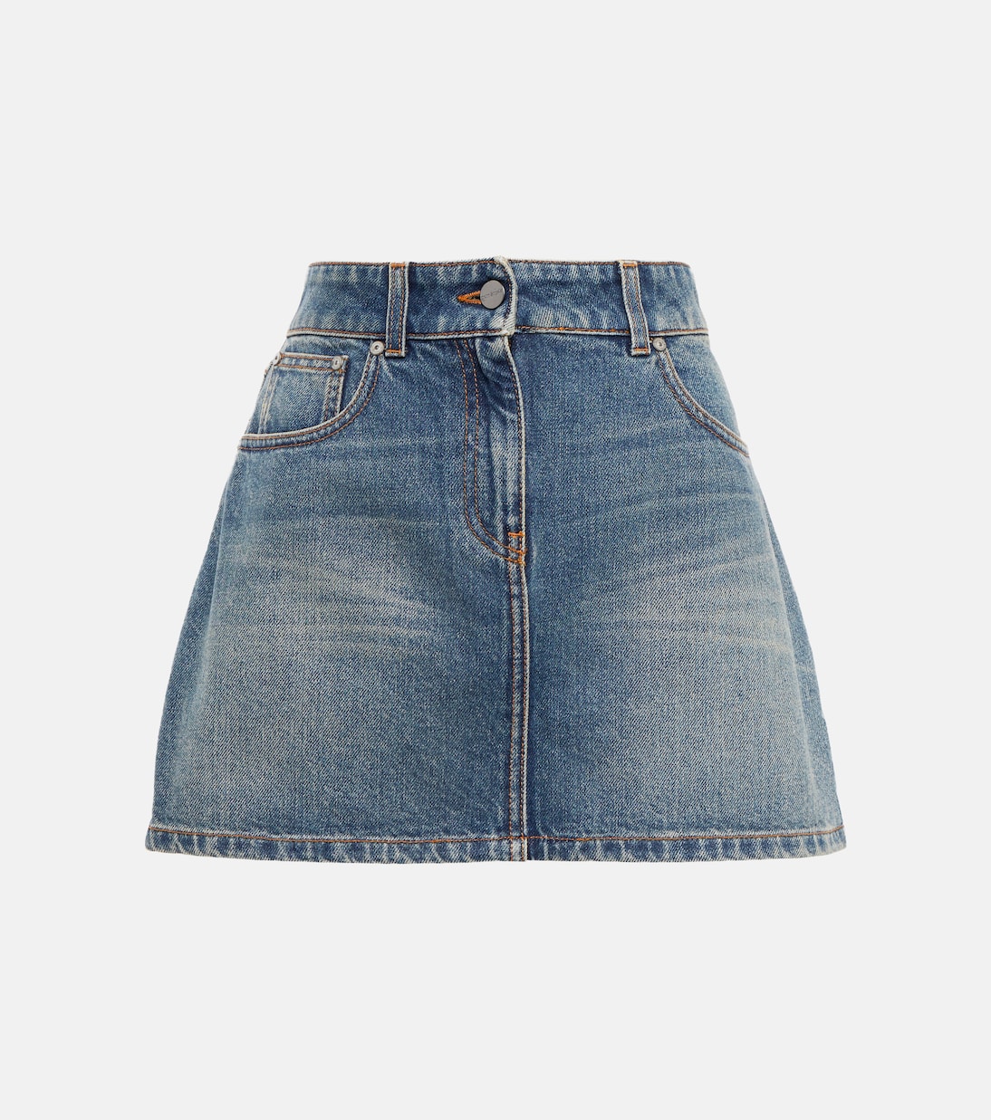 Mini-jupe imprimée en jean | Palm Angels