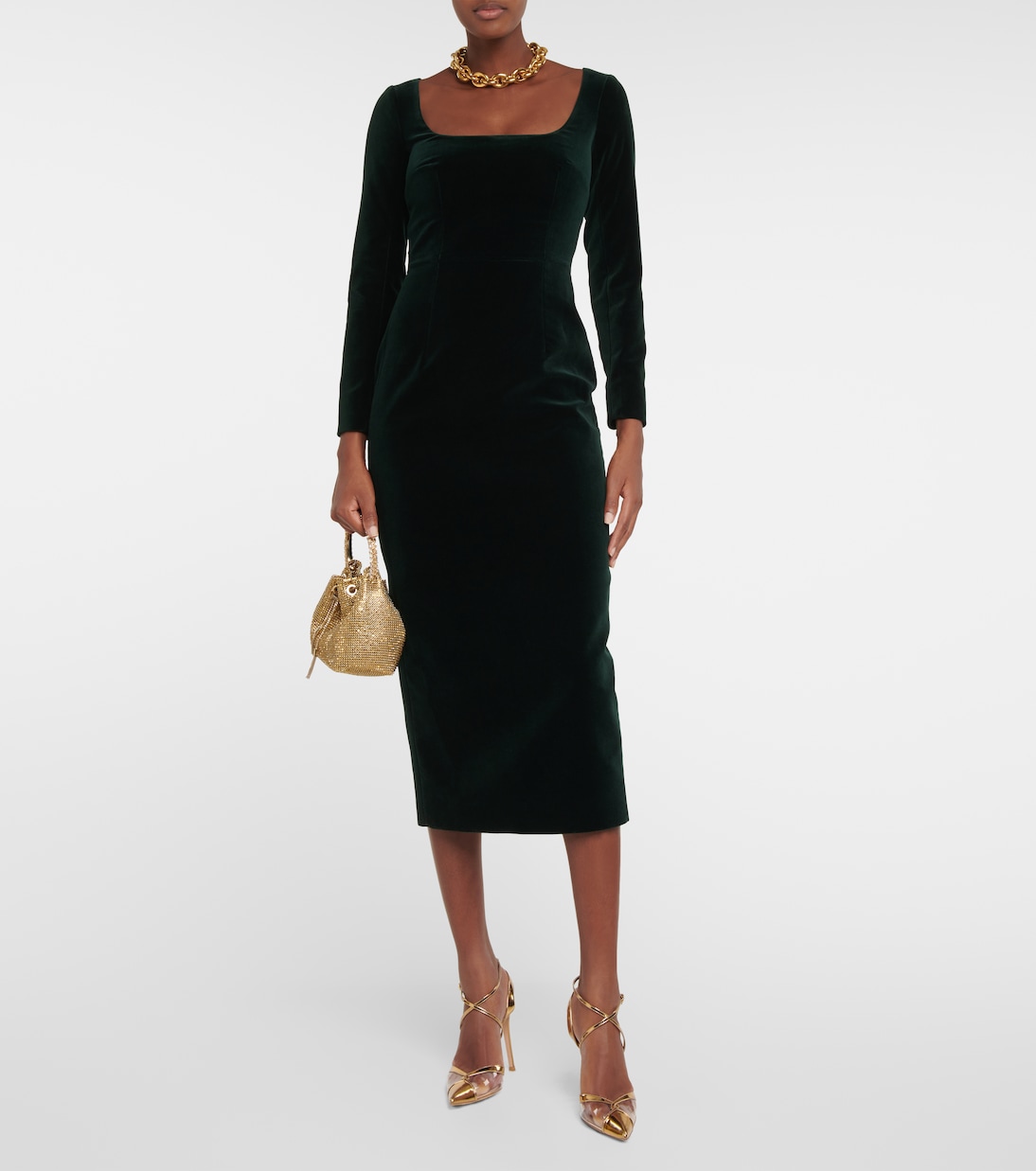 Nyla cotton velvet midi dress | Emilia Wickstead