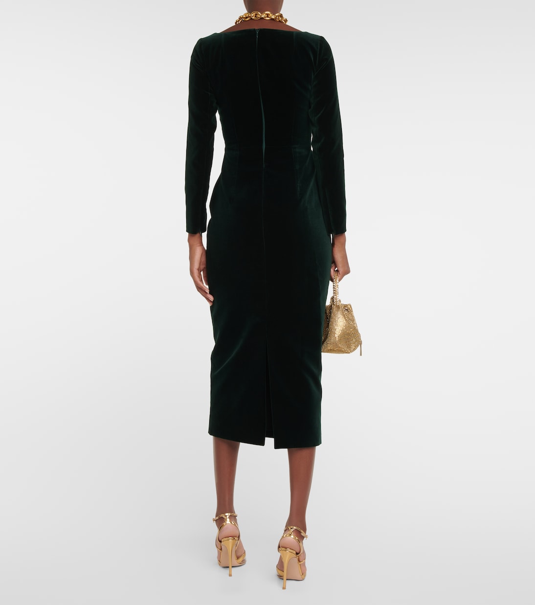 Nyla cotton velvet midi dress | Emilia Wickstead