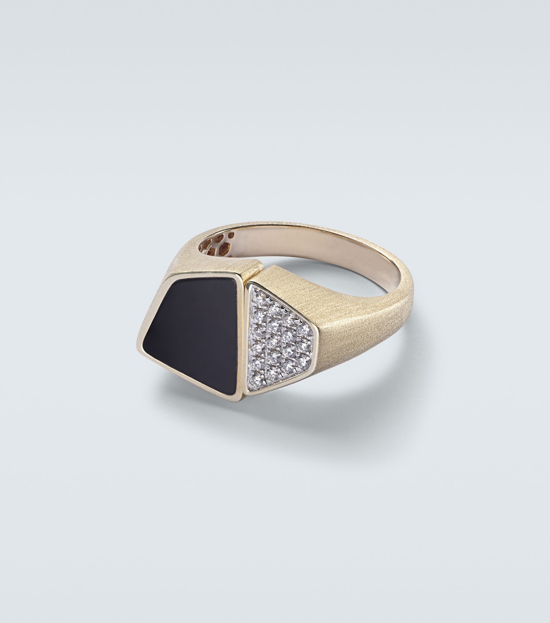 Esteve 9kt gold ring with onyx and diamonds | Rainbow K