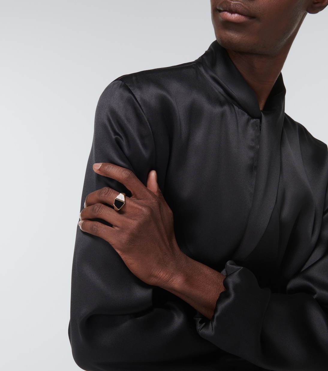 Esteve 9kt gold ring with onyx and diamonds | Rainbow K