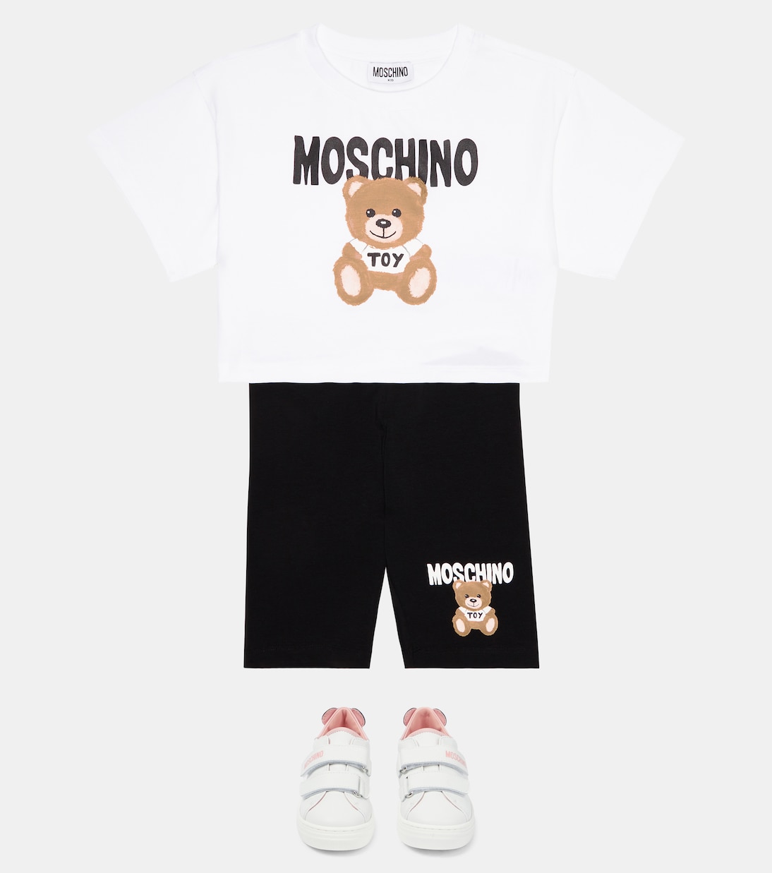 Ensemble t-shirt et short imprimés en coton | Moschino Kids