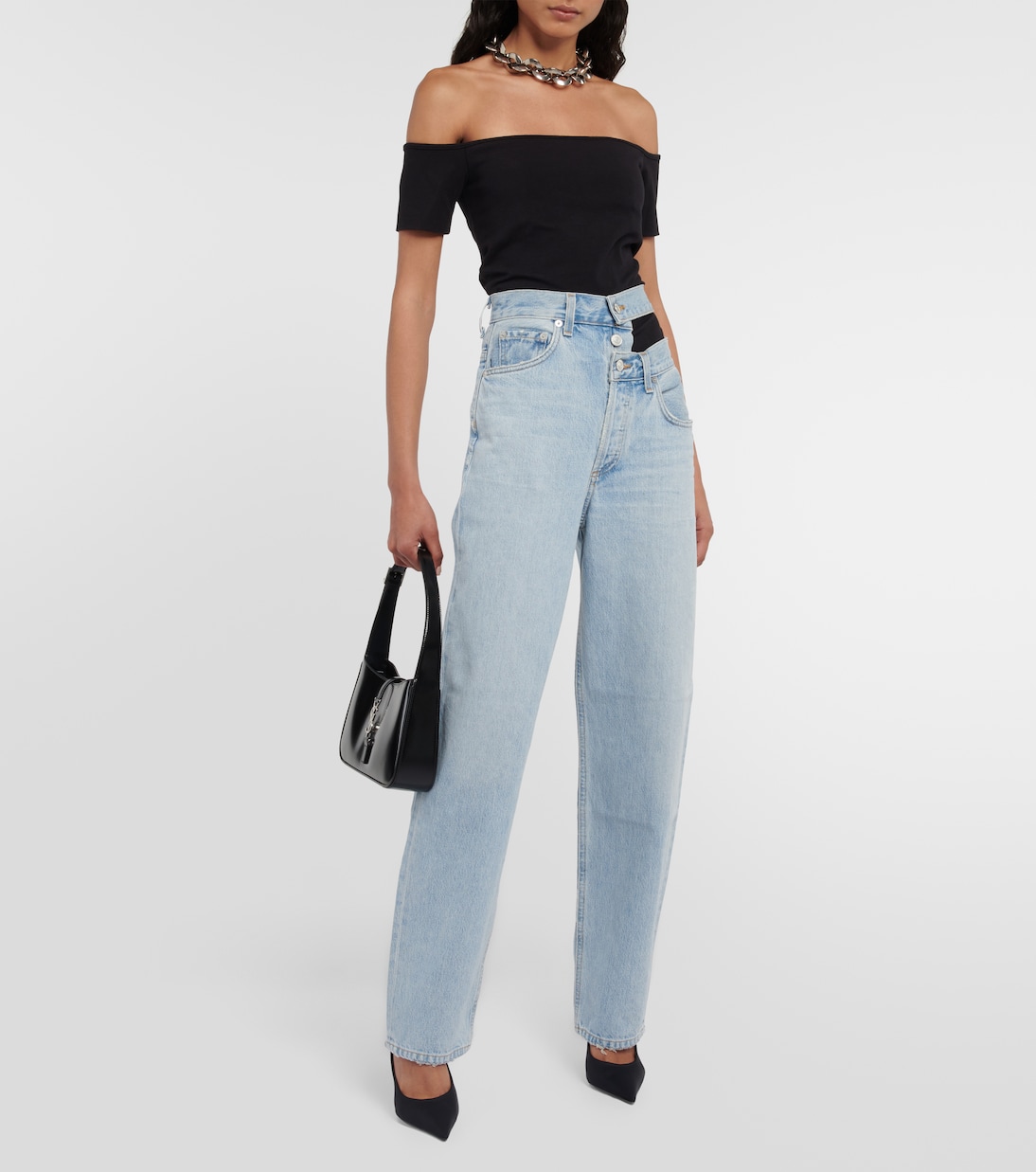 Agda off-shoulder cotton-blend top | Agolde
