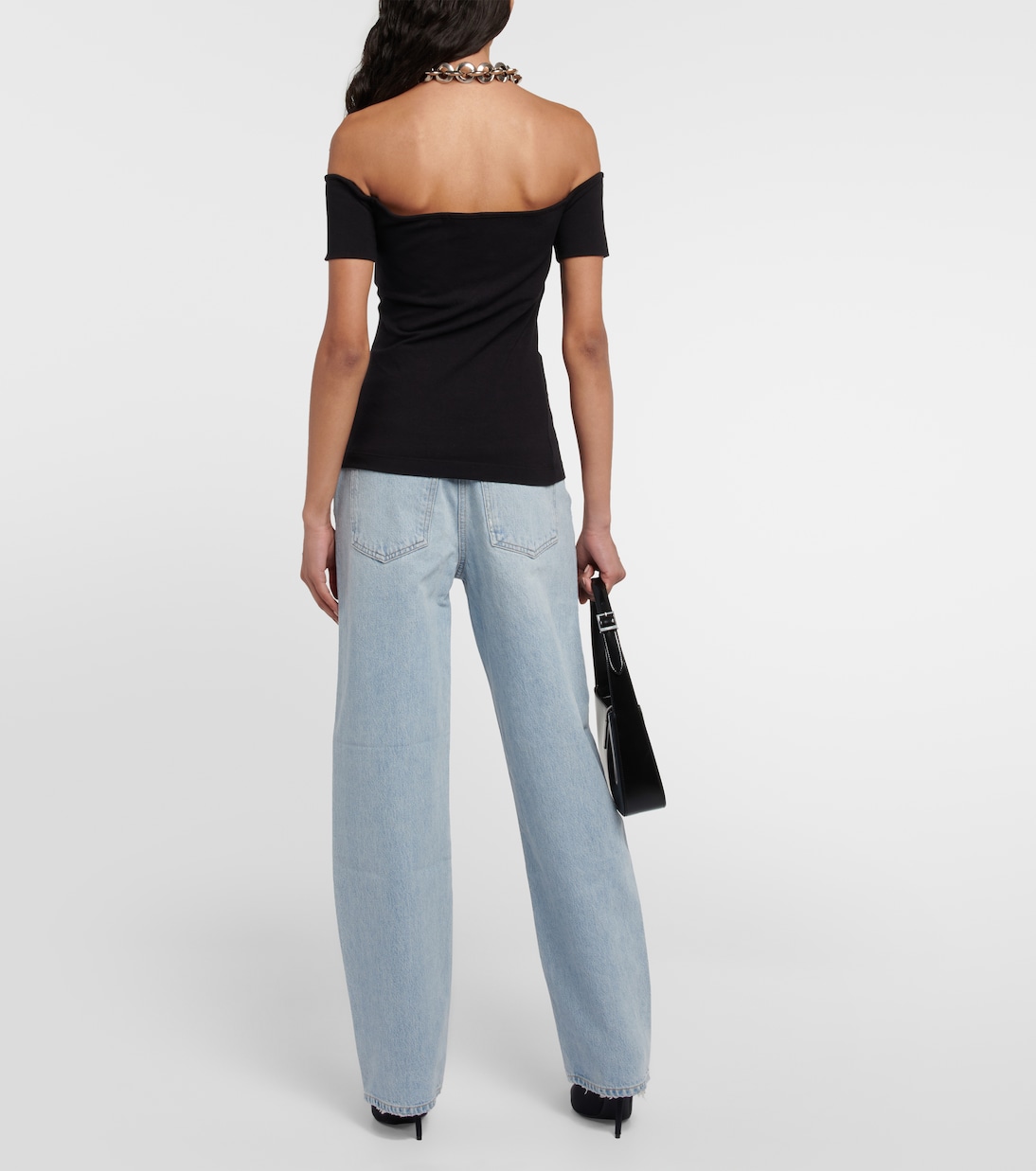 Agda off-shoulder cotton-blend top | Agolde