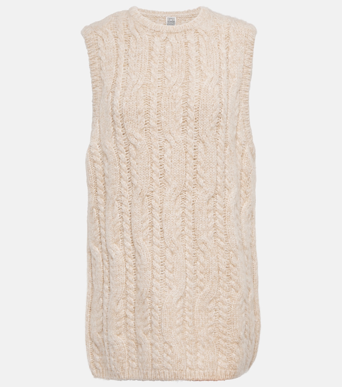 Chaleco de punto trenzado en alpaca | Toteme