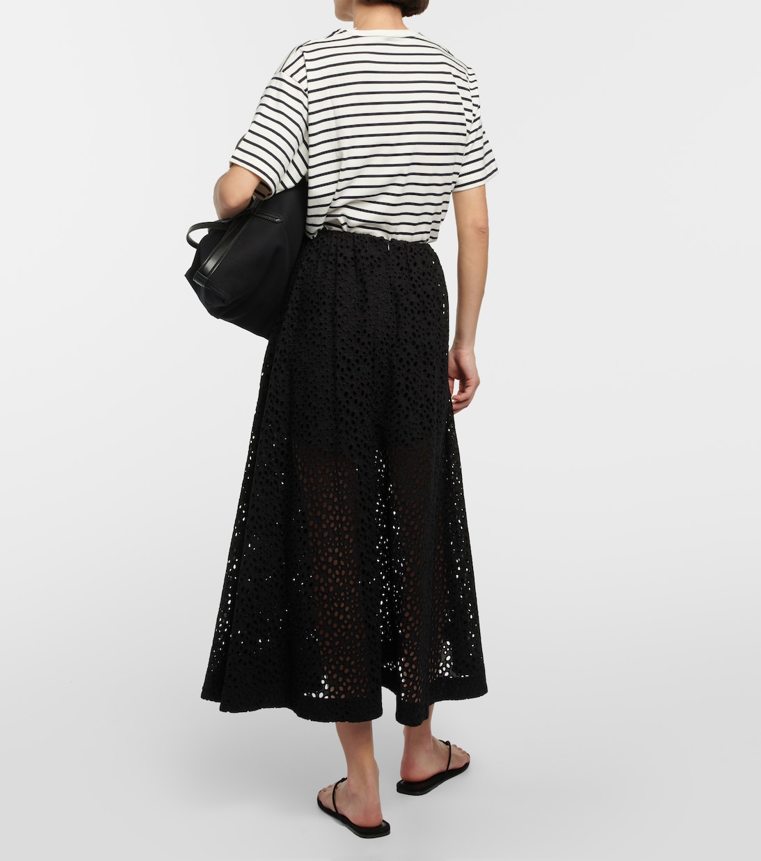 Gonna midi in cotone con occhiello | Toteme