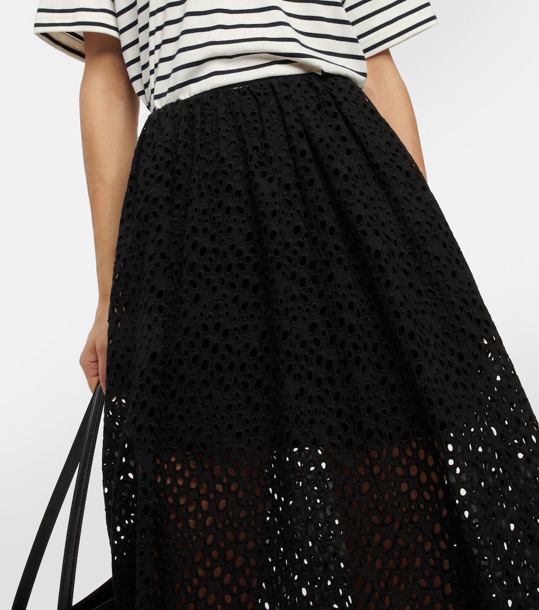Gonna midi in cotone con occhiello | Toteme