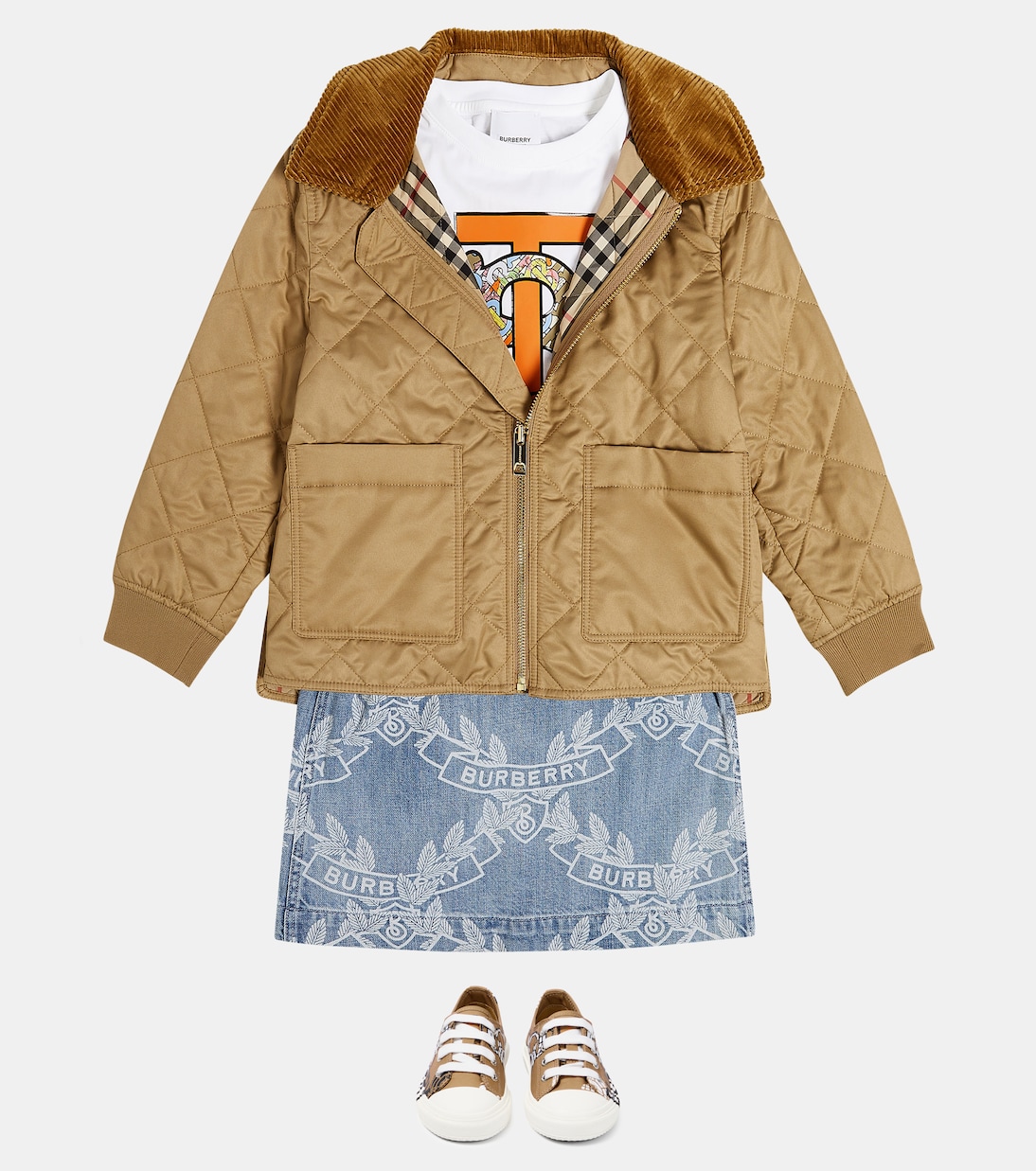 تنورة من الدنيم Oak leaf crest | Burberry Kids