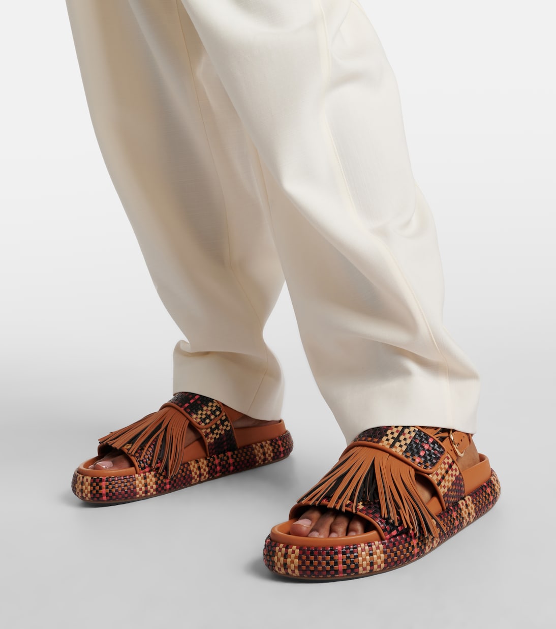 Sandalias de piel con flecos | Ulla Johnson