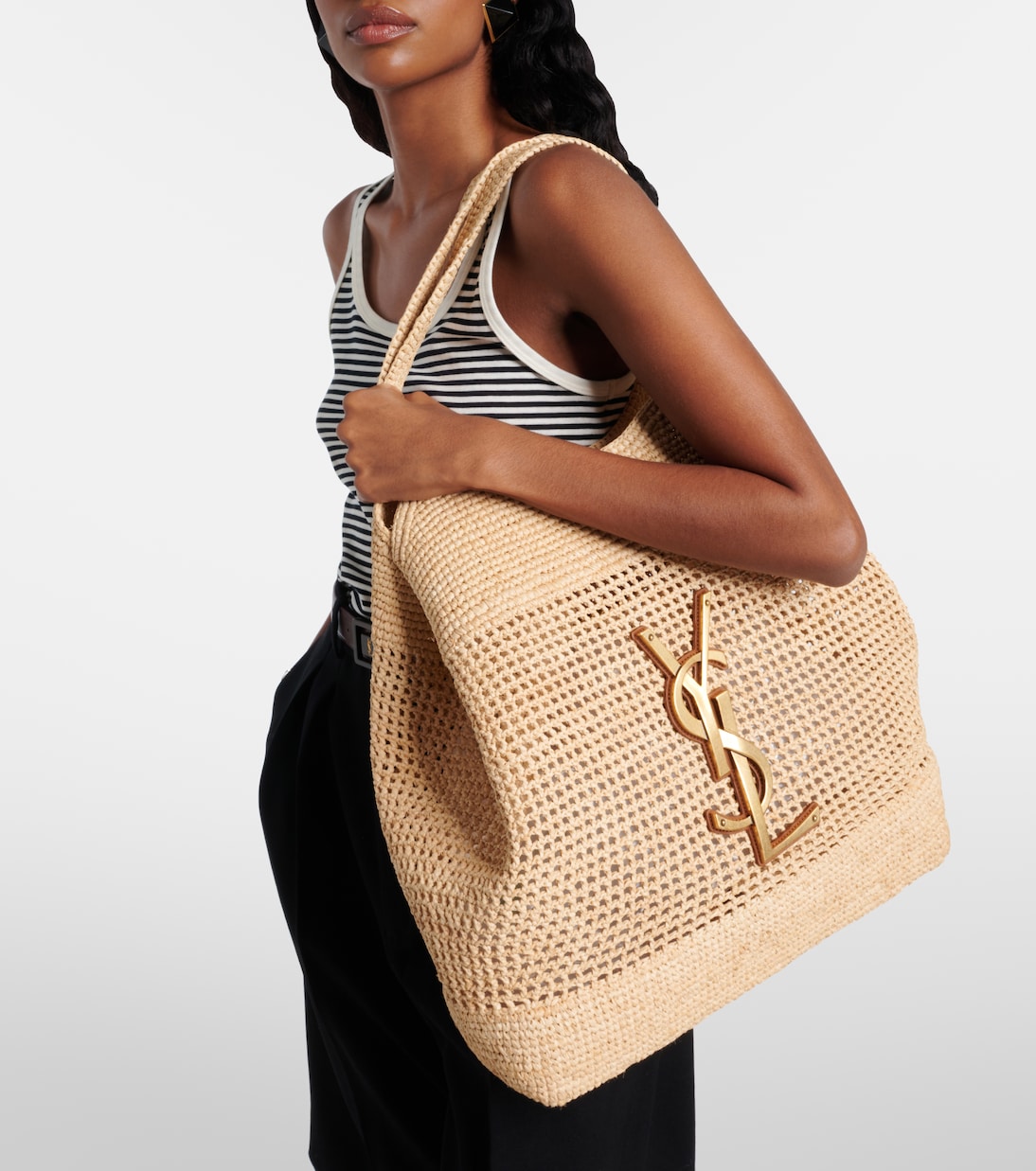 Cabas Icare en raphia | Saint Laurent