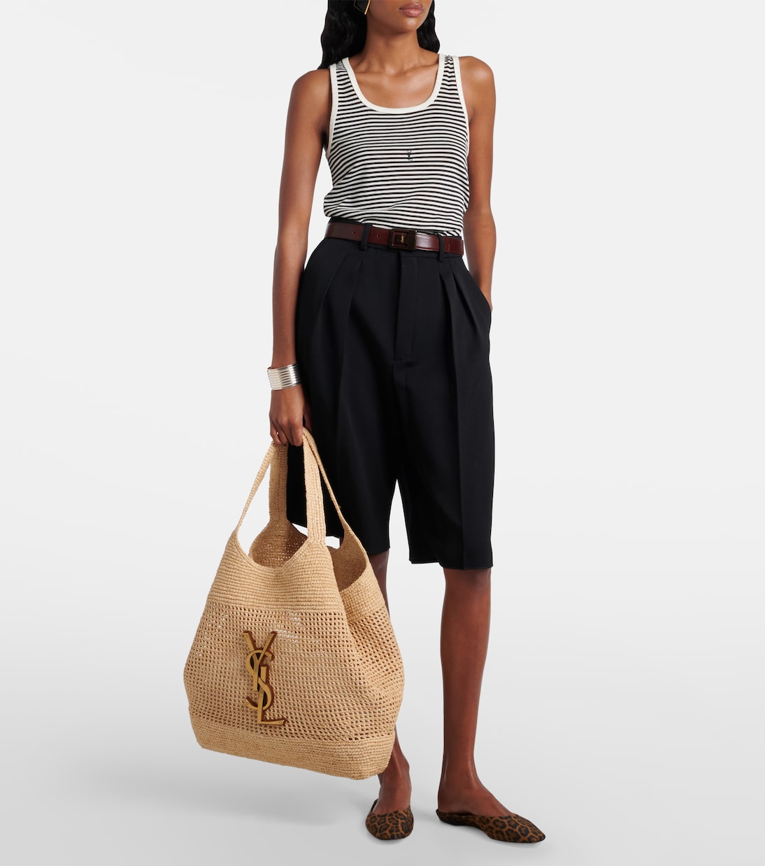 Cabas Icare en raphia | Saint Laurent