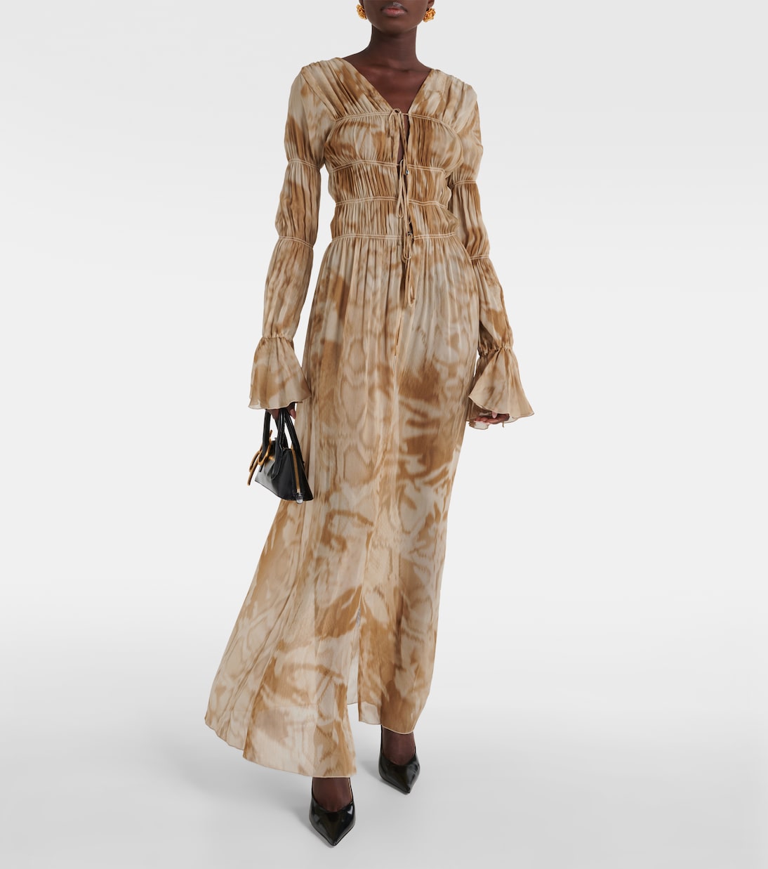 Printed ruched maxi dress | Blumarine