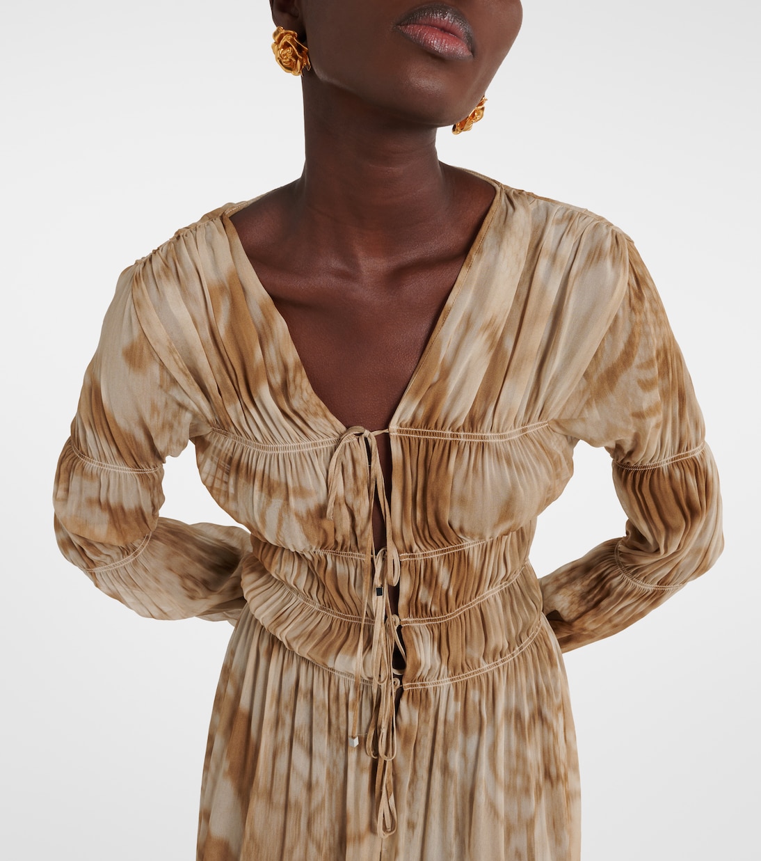 Printed ruched maxi dress | Blumarine