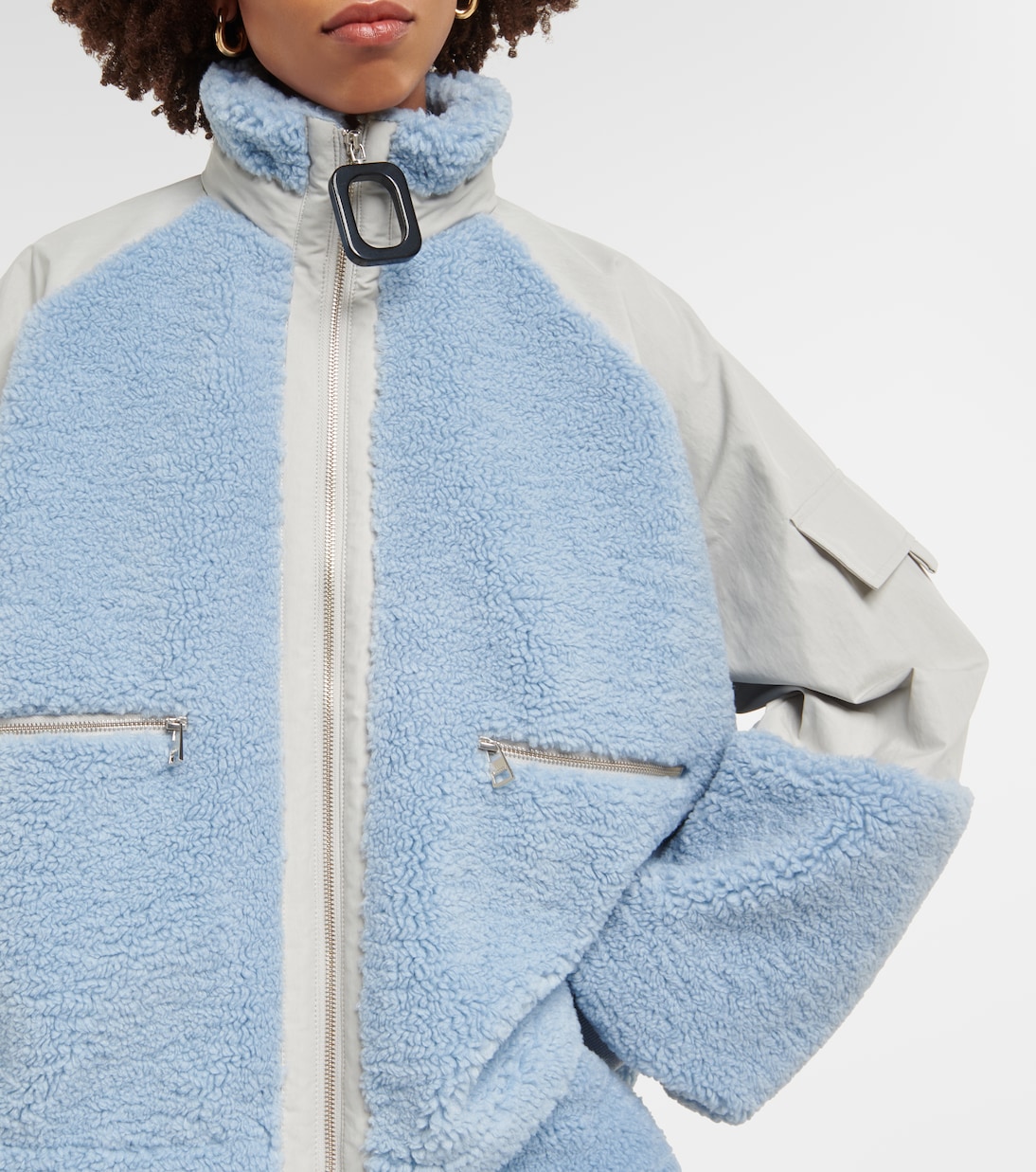Colorblocked fleece-trimmed jacket  | JW Anderson