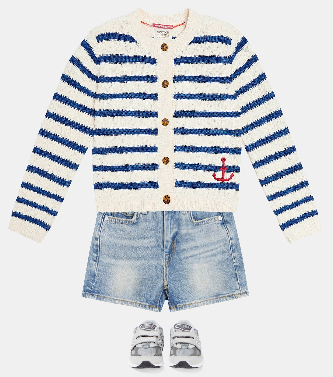Cárdigan en mezcla de algodón a rayas | Scotch & Soda Kids