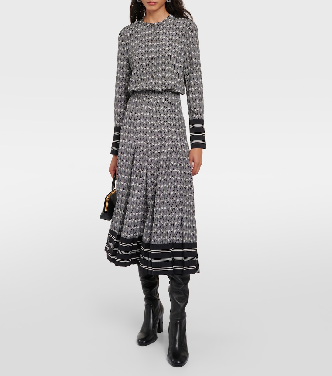 Falda midi Norris de mezcla de seda | Veronica Beard