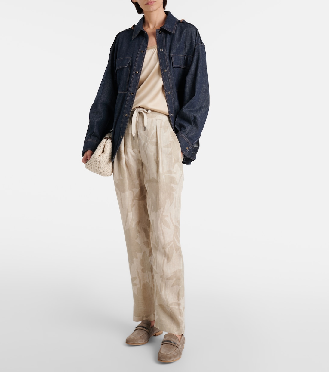 Pantaloni tapered in lino | Brunello Cucinelli