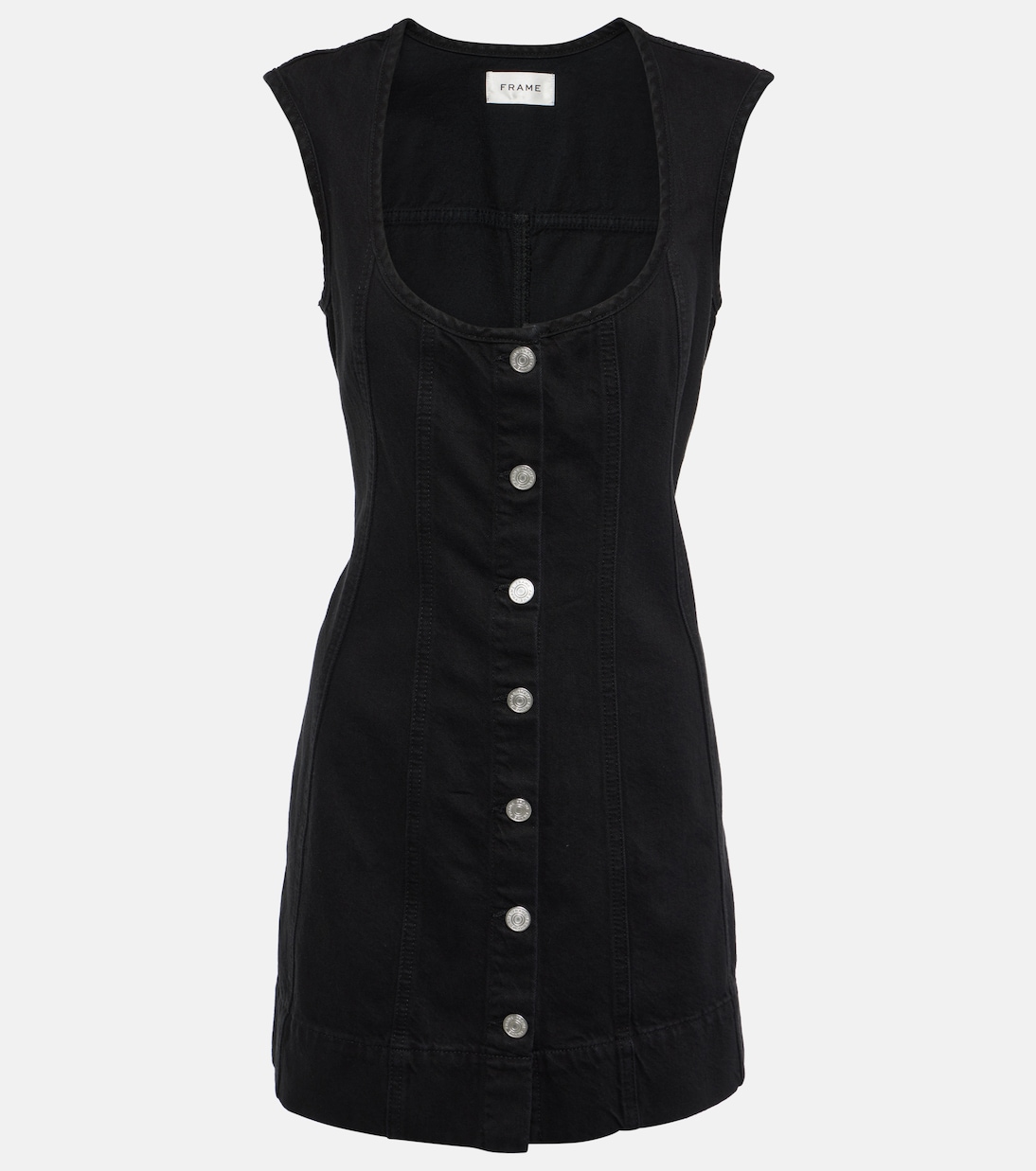 The Seamed Scoop denim minidress | Frame