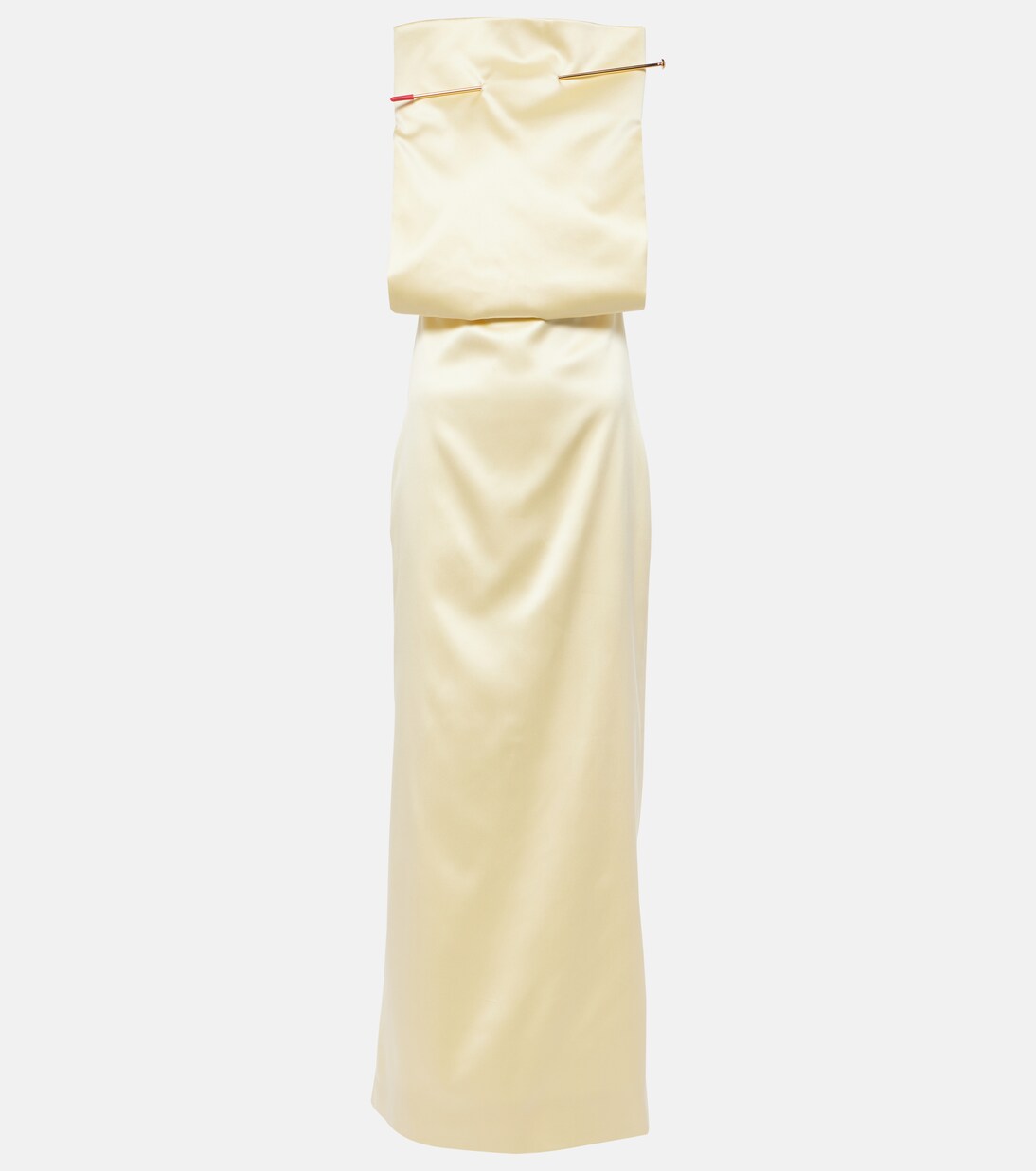 Pin silk-blend satin gown | Loewe