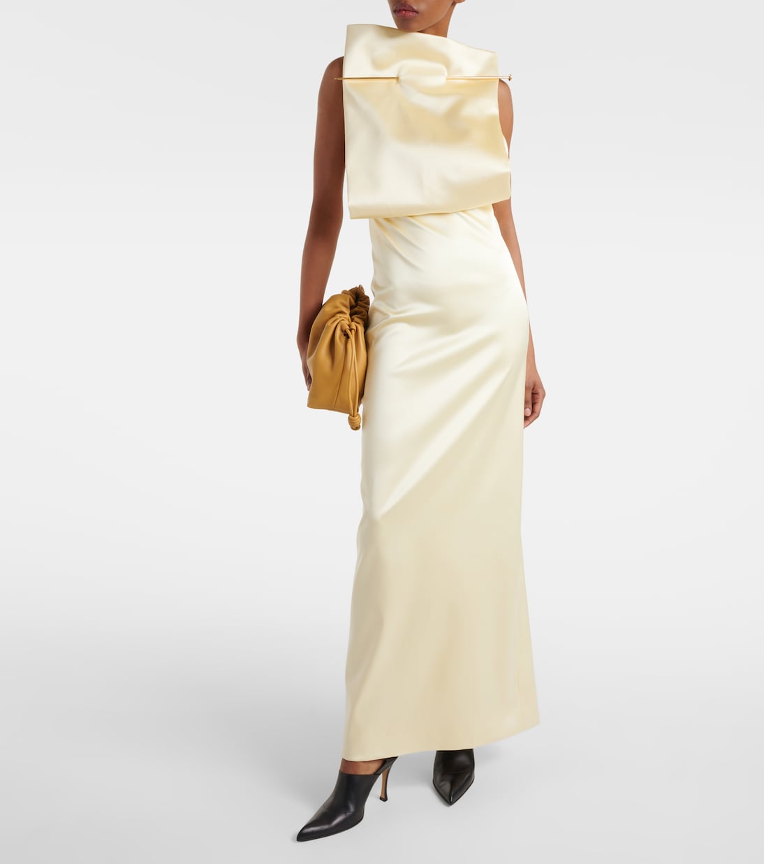 Pin silk-blend satin gown | Loewe