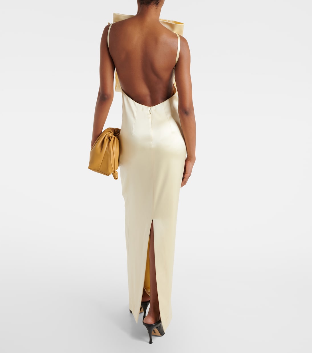 Pin silk-blend satin gown | Loewe
