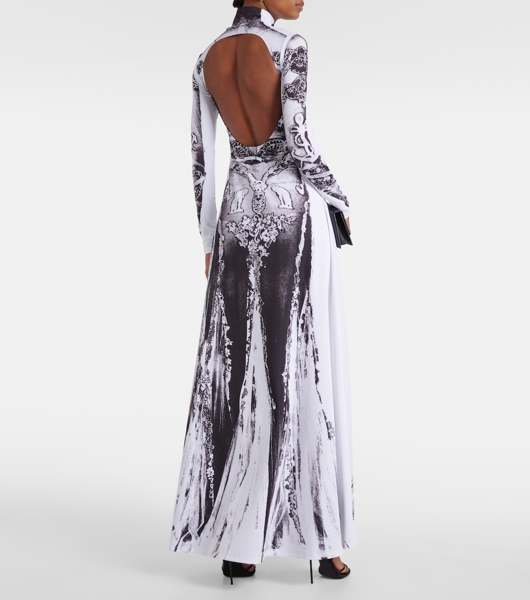 Dentelle Trompe l'oeil jersey gown | Jean Paul Gaultier