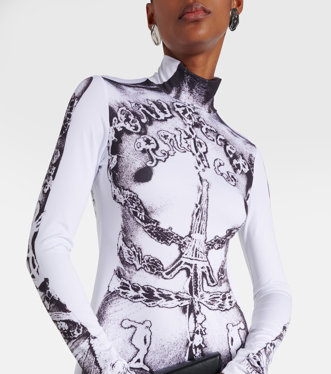 Dentelle Trompe l'oeil jersey gown | Jean Paul Gaultier