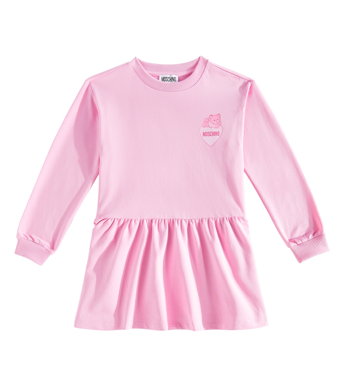 Abito in misto cotone con logo | Moschino Kids
