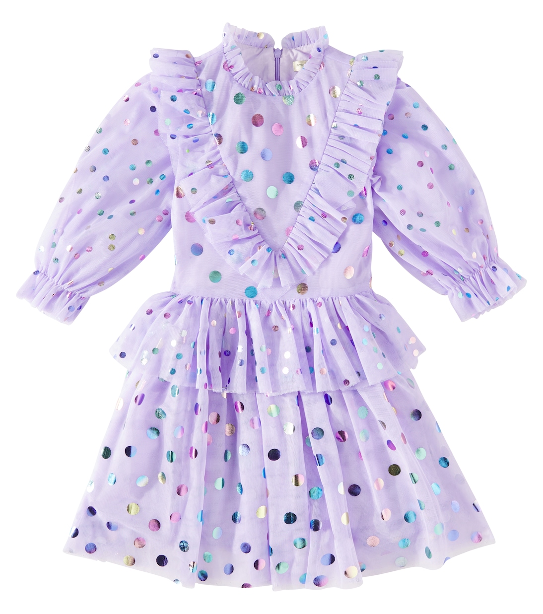 Abito in tulle a pois con balze | Stella McCartney Kids