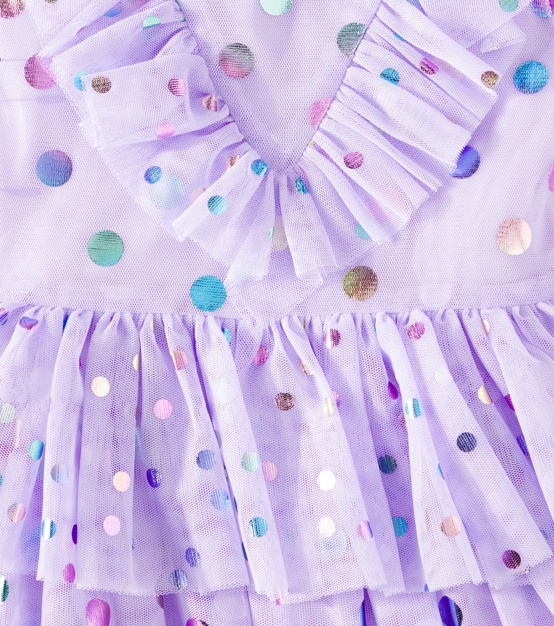Abito in tulle a pois con balze | Stella McCartney Kids