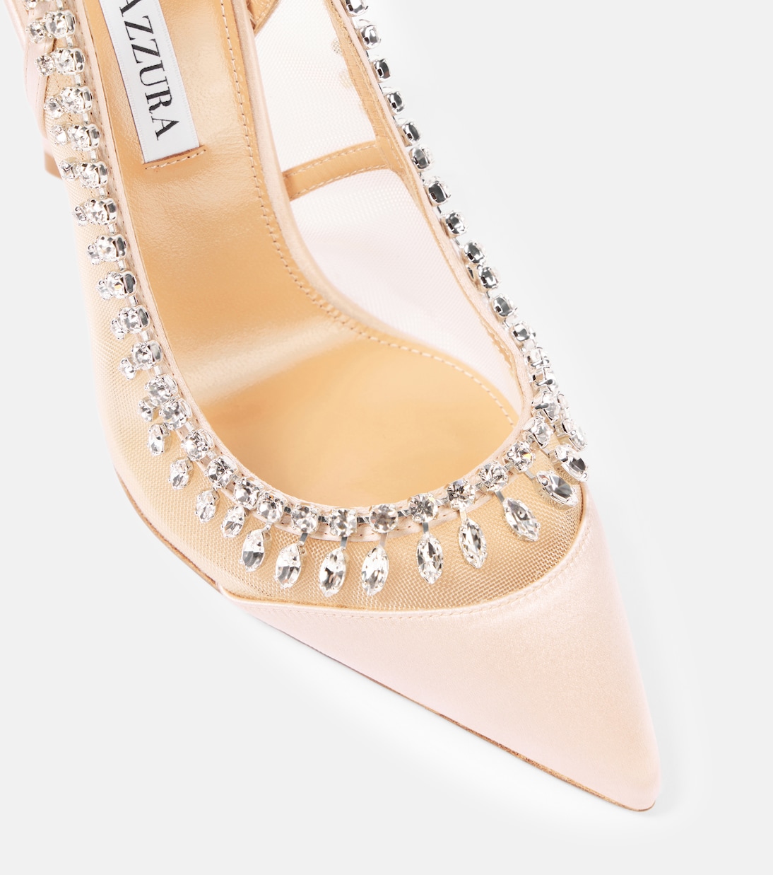 Pumps Crystal Crush 105 in raso e mesh | Aquazzura