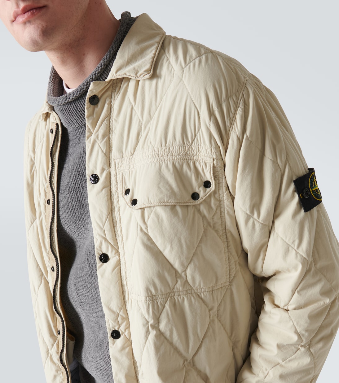 Surchemise Compass matelassée en coton mélangé | Stone Island