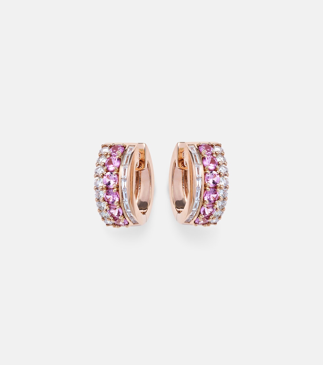 Boucles d'oreilles Lola en or rose 18 ct, diamants et saphirs | Anita Ko