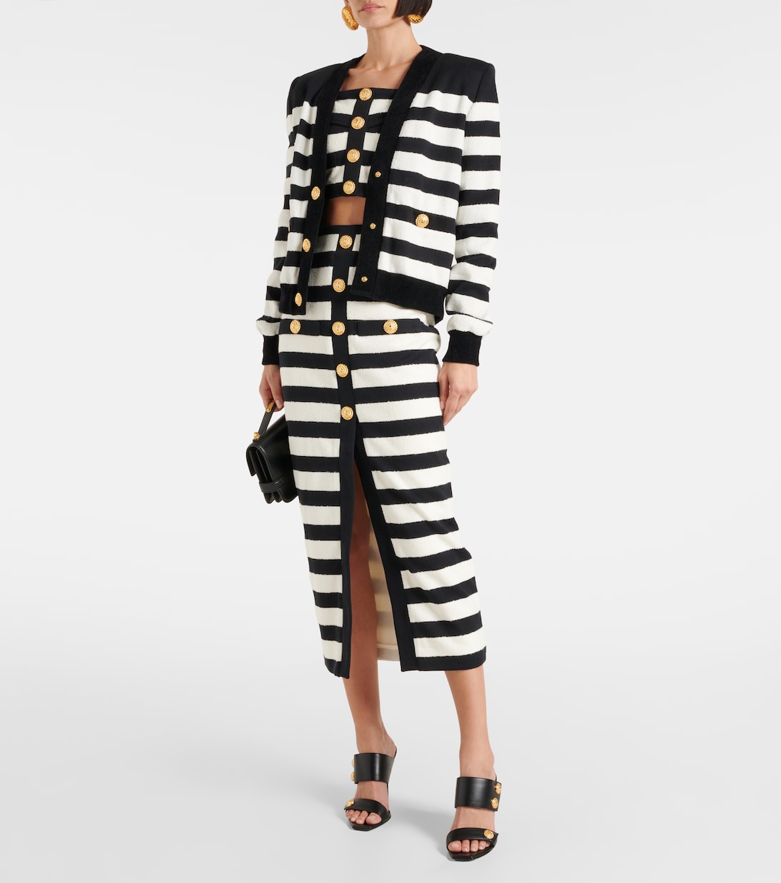 Top raccourci rayé | Balmain
