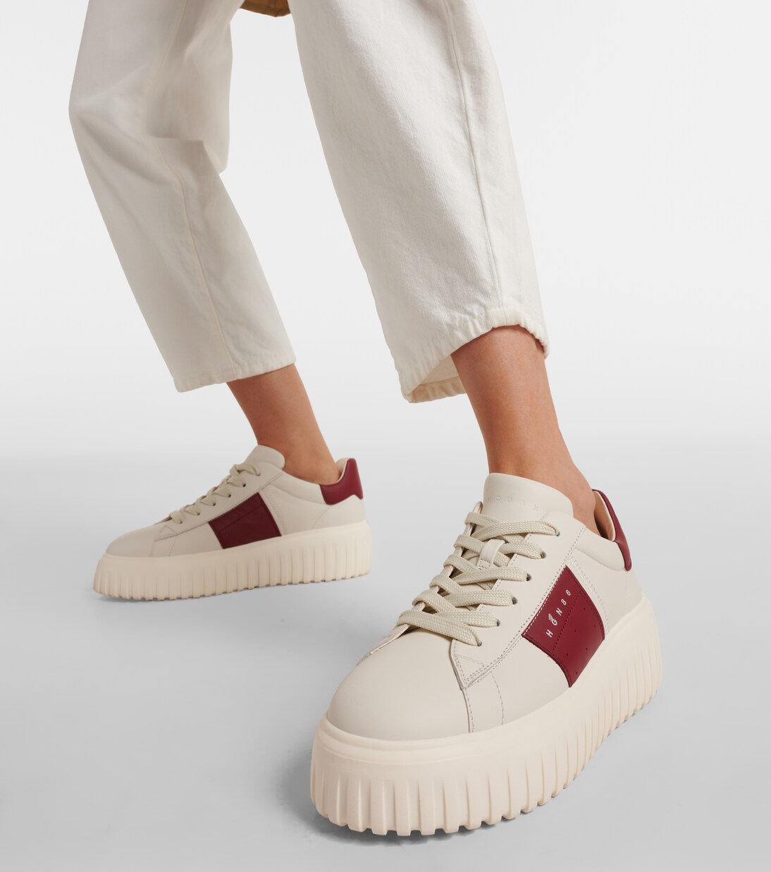 H-Stripes leather sneakers in white - Hogan | Mytheresa