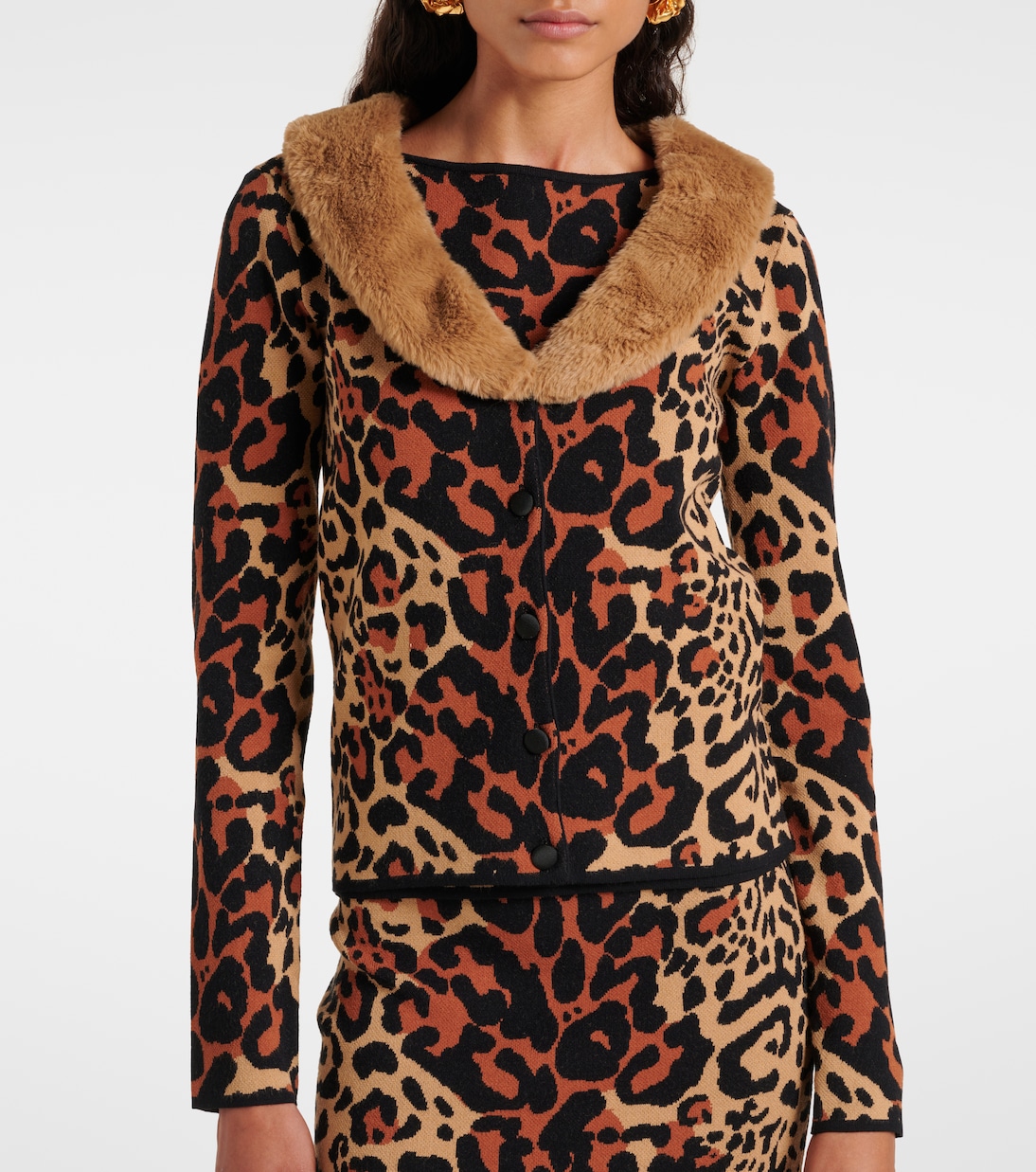 Leopard-print jacquard cardigan | Blumarine