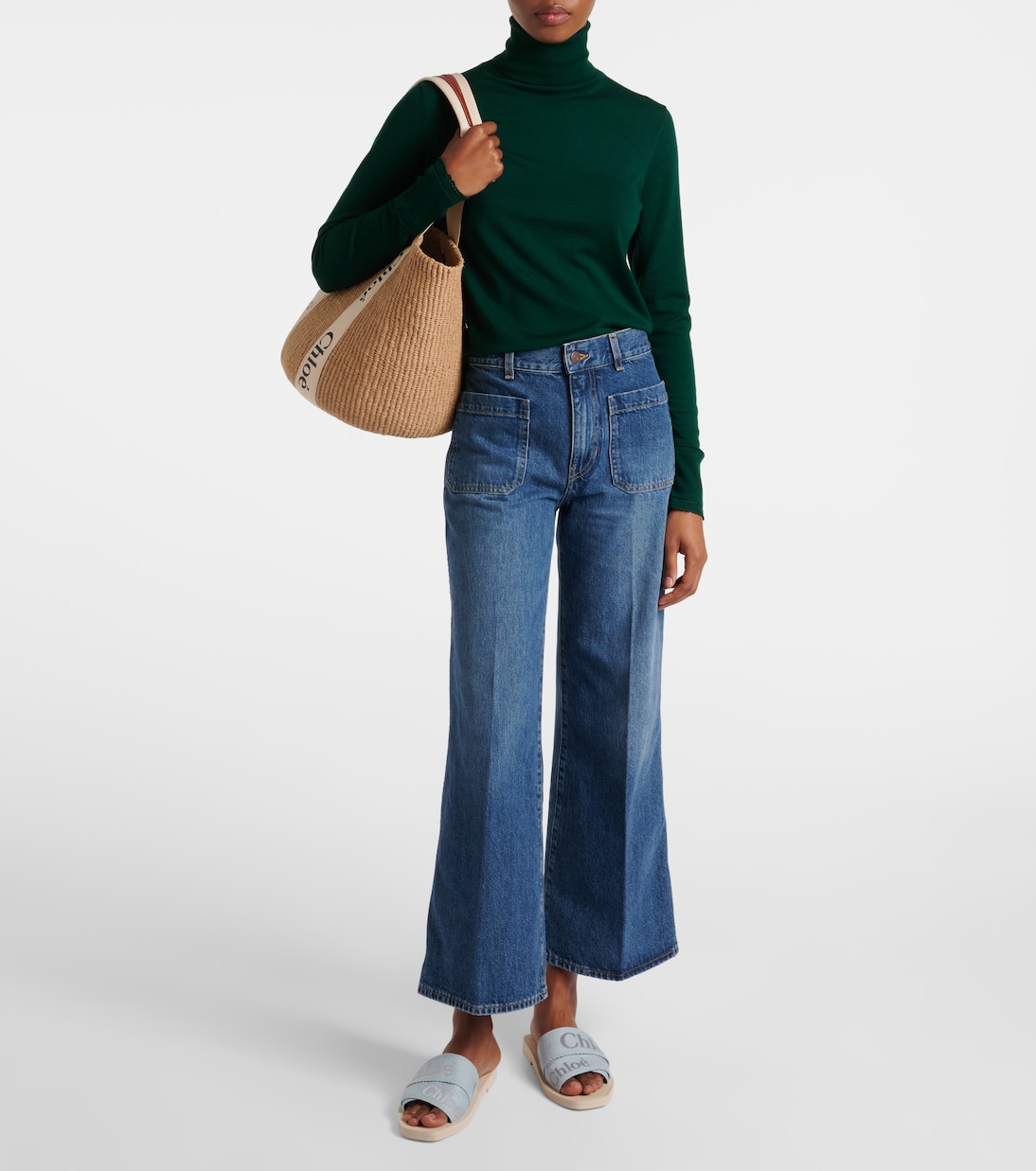 Mules brodées Woody à logo | Chloé
