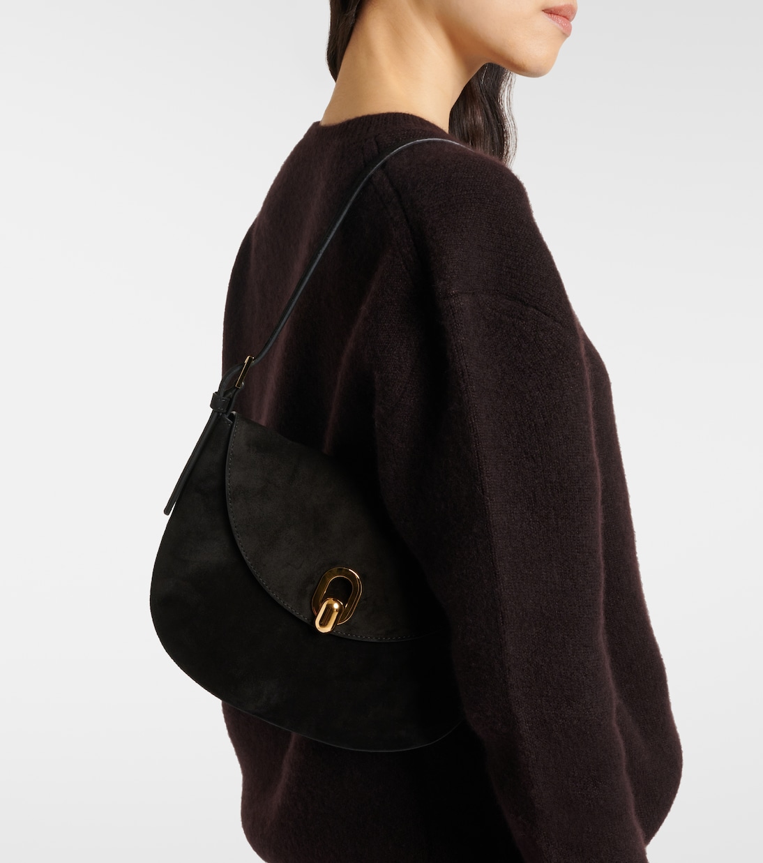 Borsa a spalla Tondo Small in suede | Savette