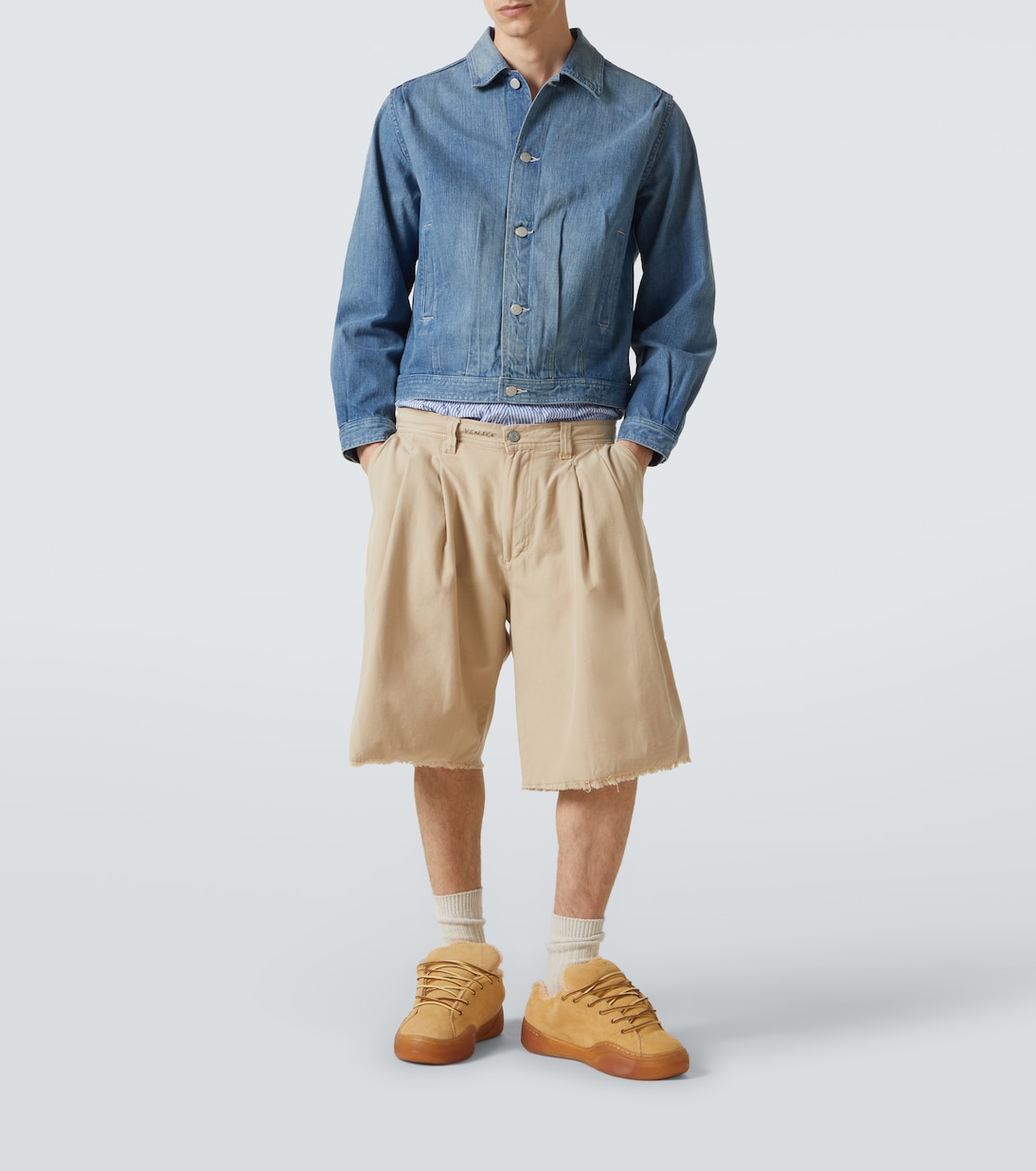 Sand Vamp shearling-lined suede sneakers | ERL