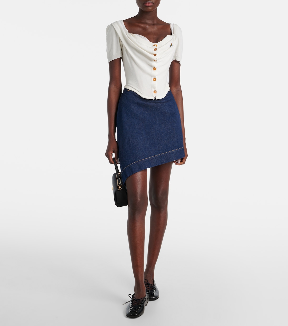 Falda en denim Sailor Orb asimétrica | Vivienne Westwood