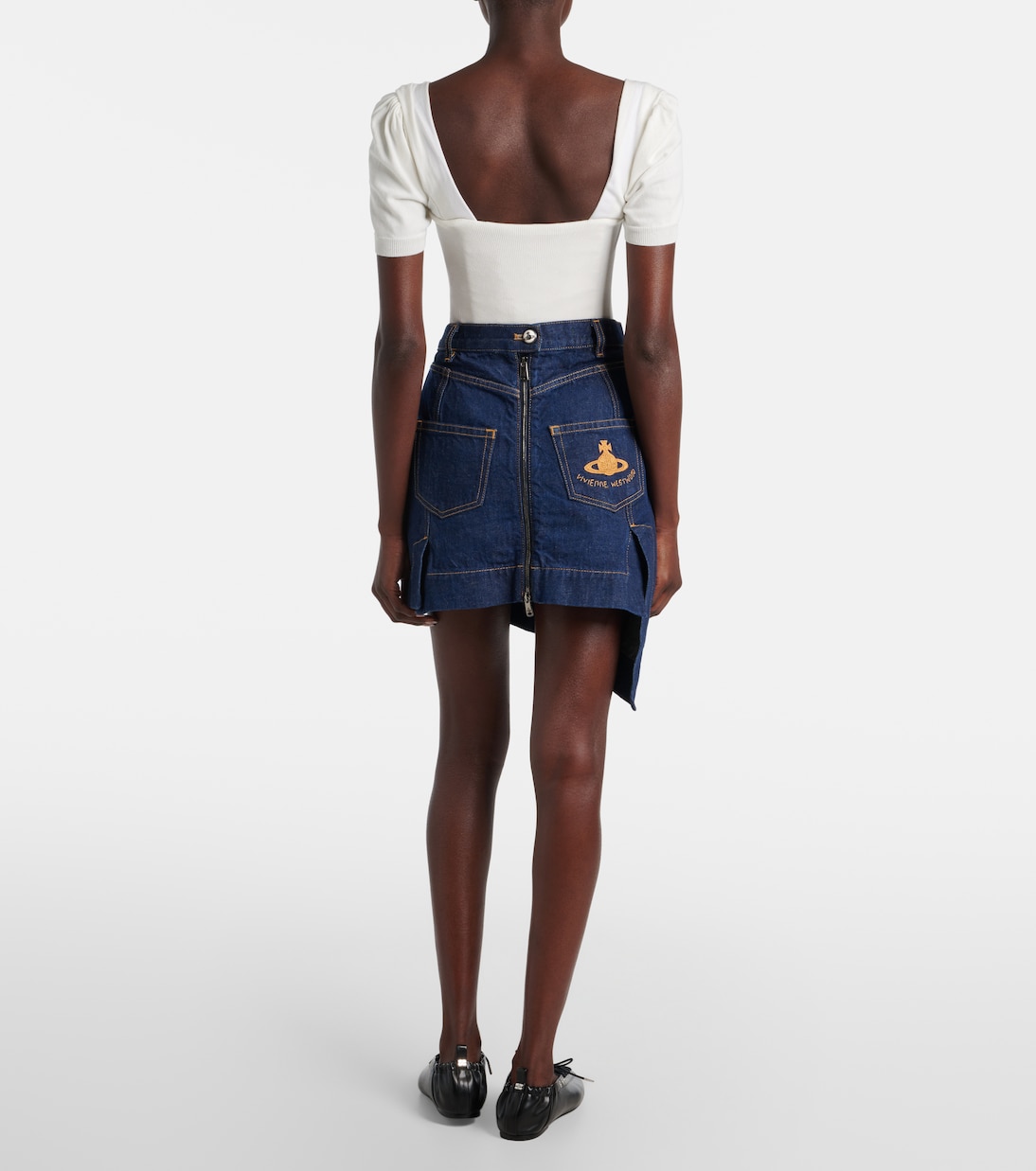 Falda en denim Sailor Orb asimétrica | Vivienne Westwood