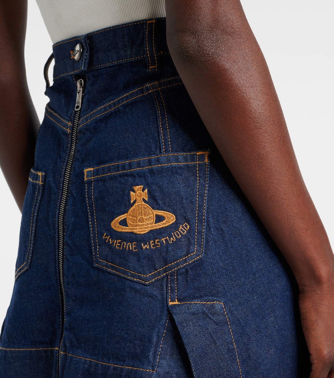 Falda en denim Sailor Orb asimétrica | Vivienne Westwood