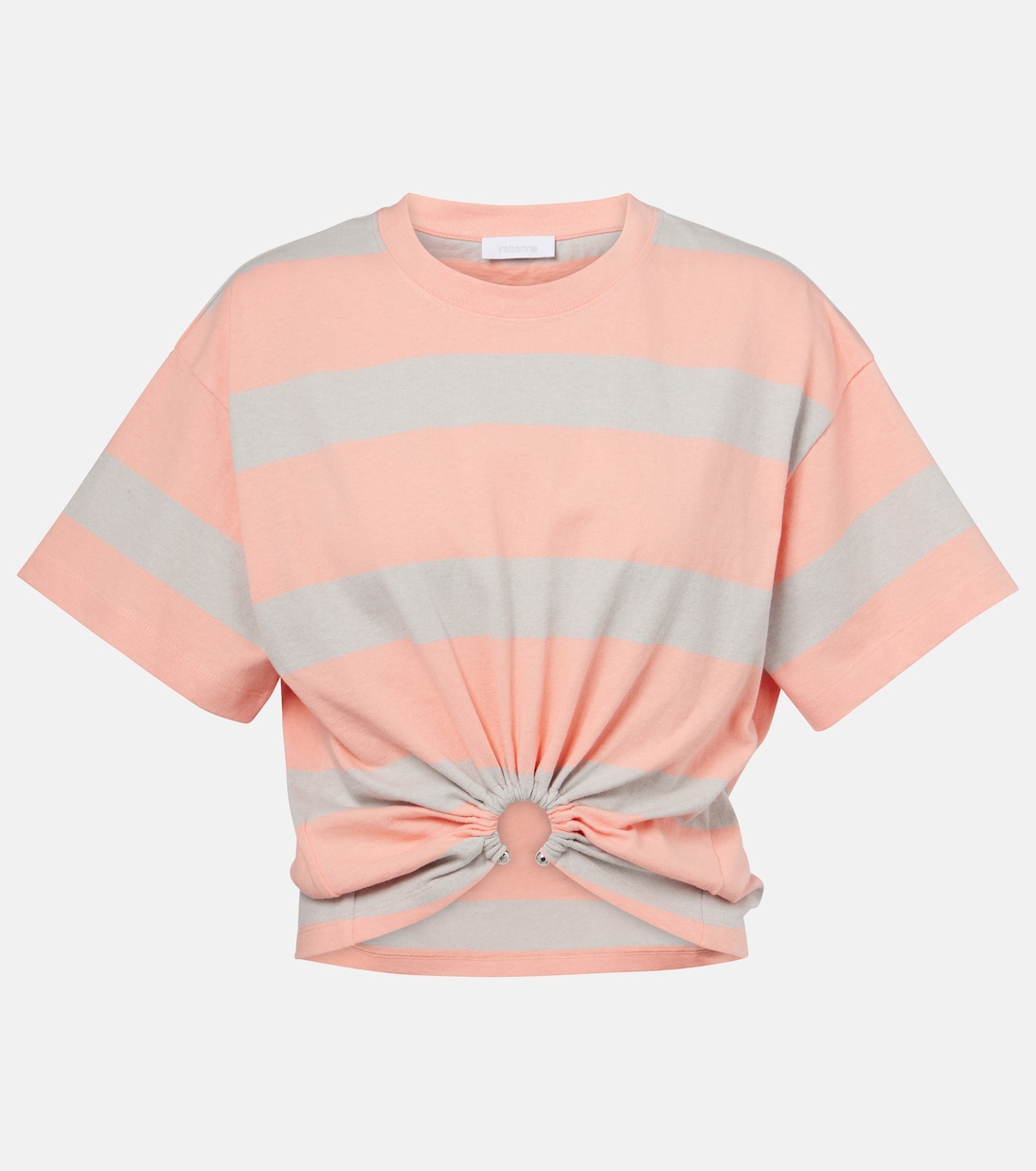 T-shirt in jersey di cotone a righe | Rabanne