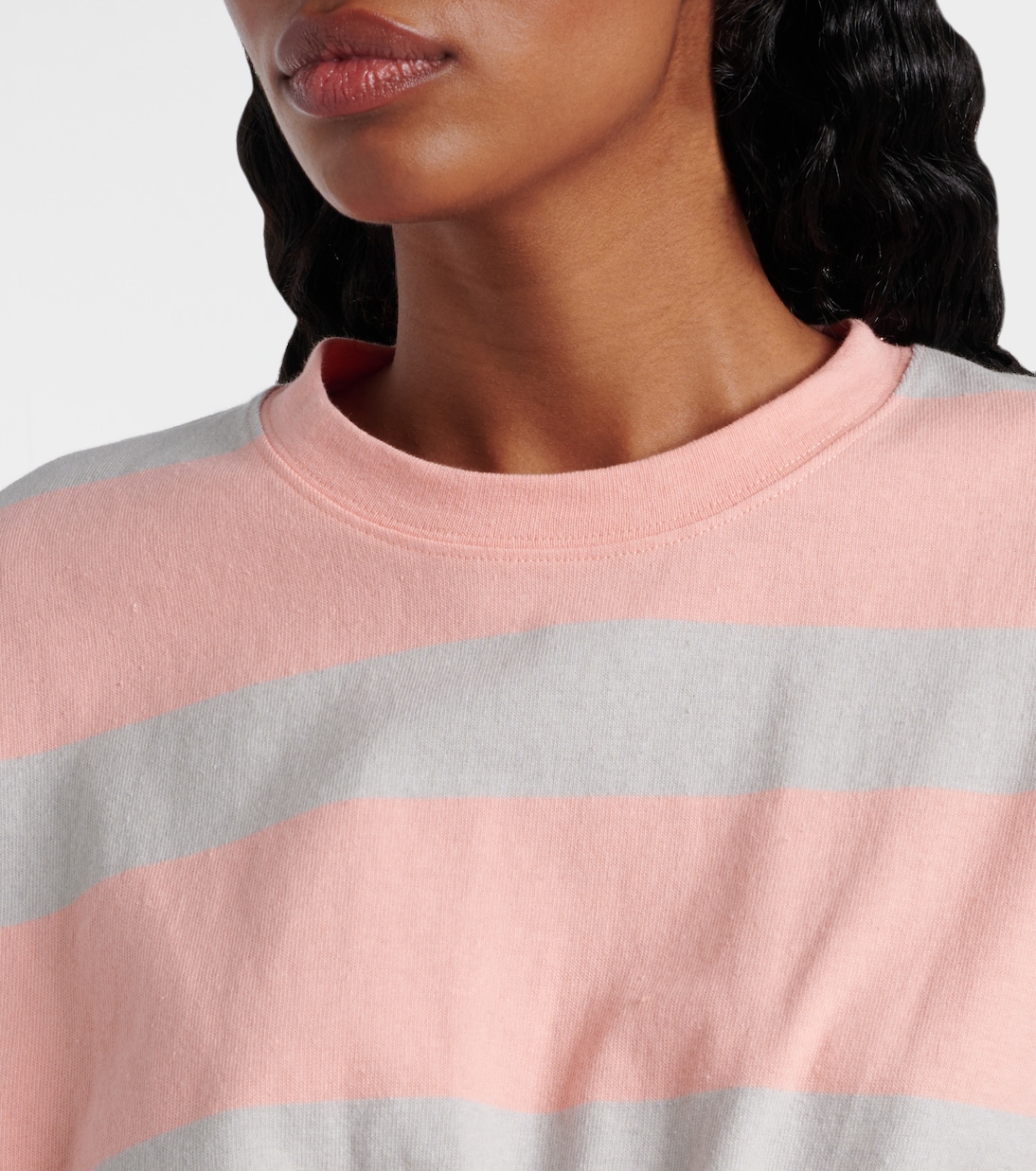 T-shirt in jersey di cotone a righe | Rabanne