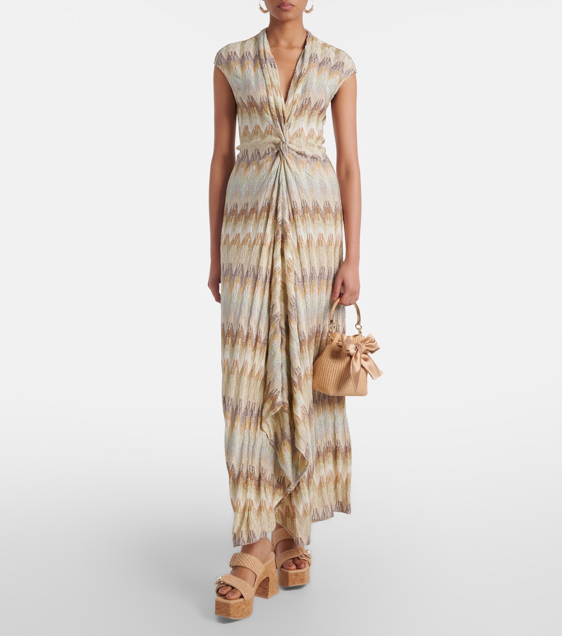 Secchiello Bon Bon in rafia con fiocco | Jimmy Choo