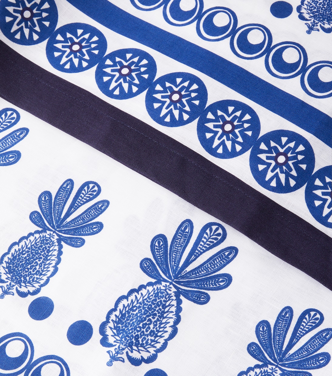 Nappe Big Pineapple Blu imprimée en lin | La DoubleJ