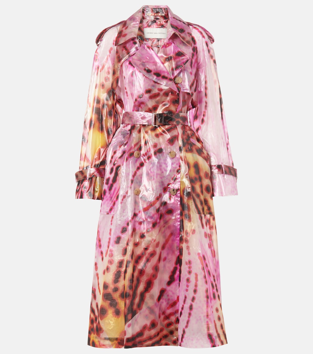 Printed double-breasted trench coat | Dries Van Noten